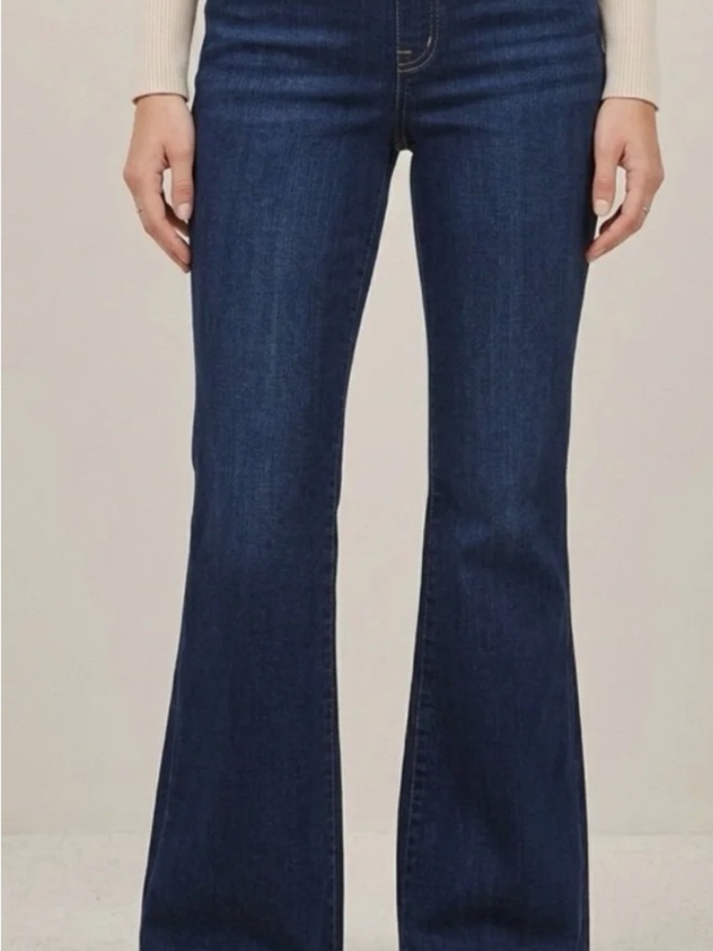 SPANX Women's Dark Blue Pull On Flare Jeans